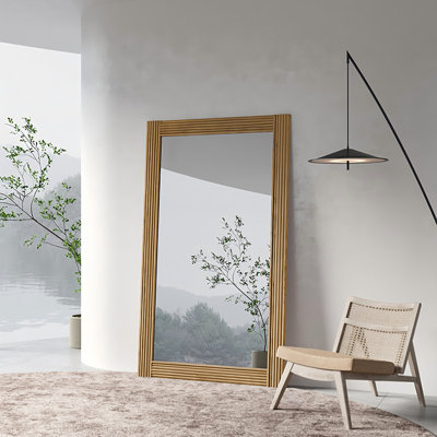 Miroir pleine grandeur rectangulaire en bois massif