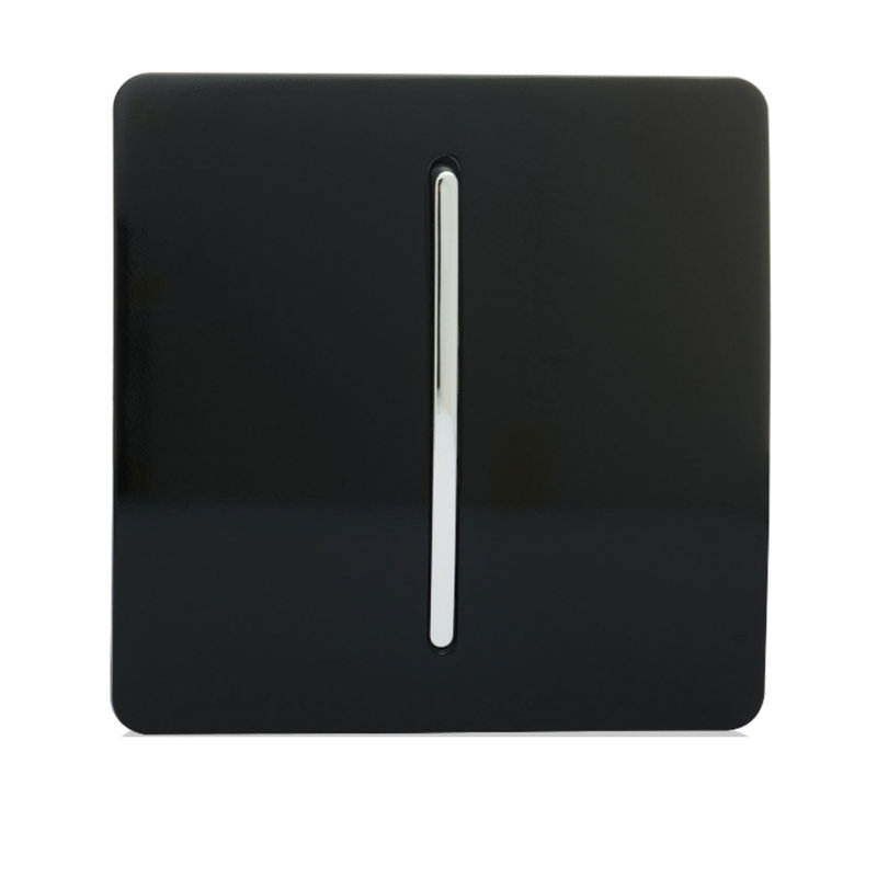 Trendi Switch 1 Gang 1 or 2 way Rocker Light Switch, Gloss Black