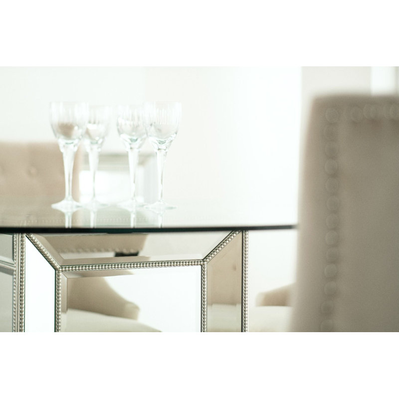 Vermili Round Glass Top Metal Base Dining Table
