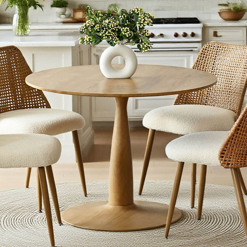 39.5"/34.5" Round Pedestal Dining Table, 29."H x 39.5"L x 39.5"W