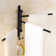 Wall-mounted oscillating towel rack for bathroom use with practical hooks