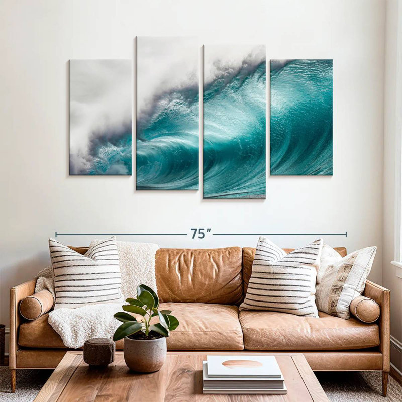 Gillard Big Blue Ocean Wave, H 42 po x l 68 po