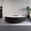 Table ronde en pierre légère de luxe moderne-108432054-108432051