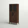 Anjalika Chevron Glass Door China Cabinet with Wine Bottle Storage