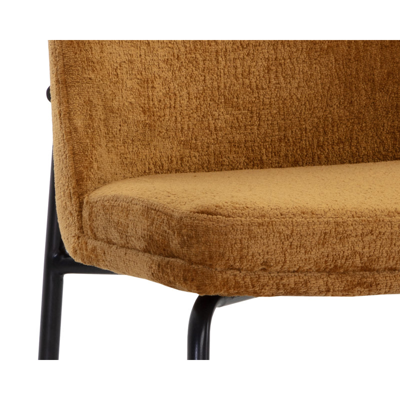 Zeke Upholstered Dining Chair, Orange, Matte Black