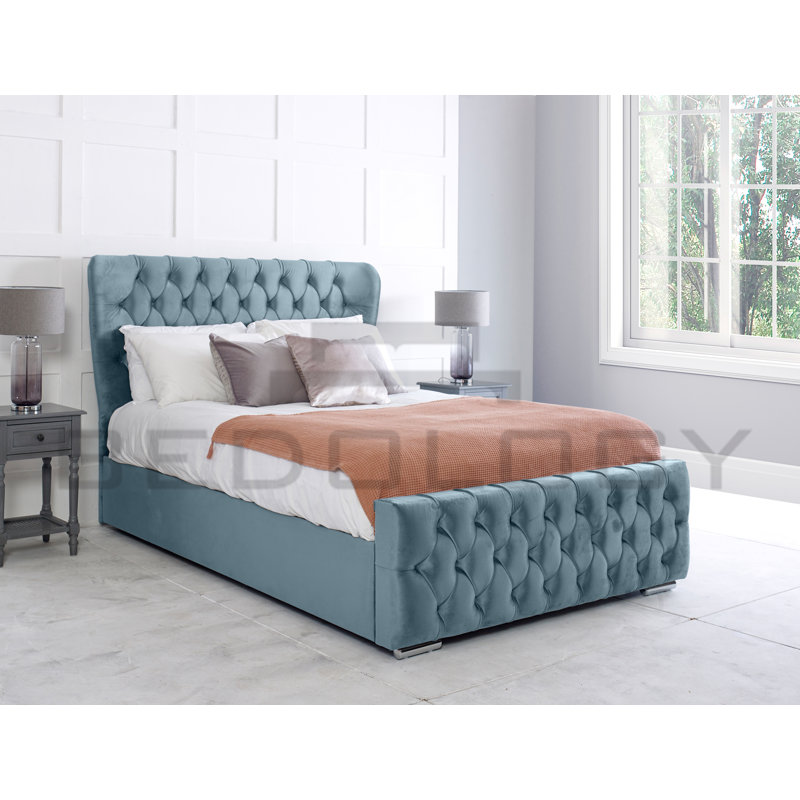 Jayvion Upholstered Bed, Single (90x190cm), Green