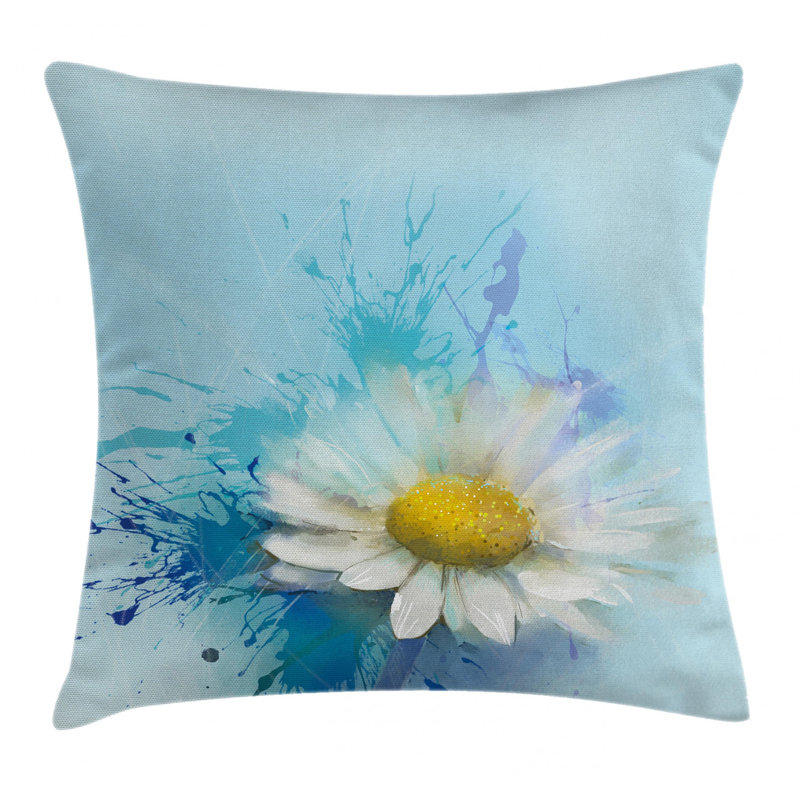 Housse de coussin décoratif floral intérieur / extérieur 26 po Oil Camomile with Splash