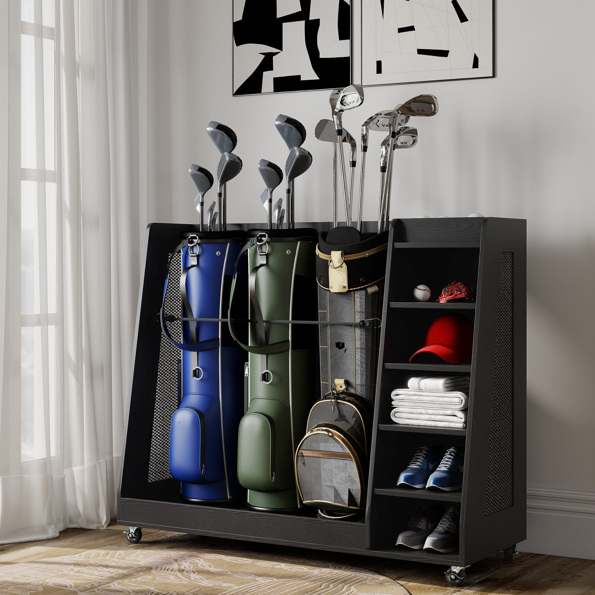 The Twillery Co. Topeka Metal Free-standing Multi-Use Sports Rack ...