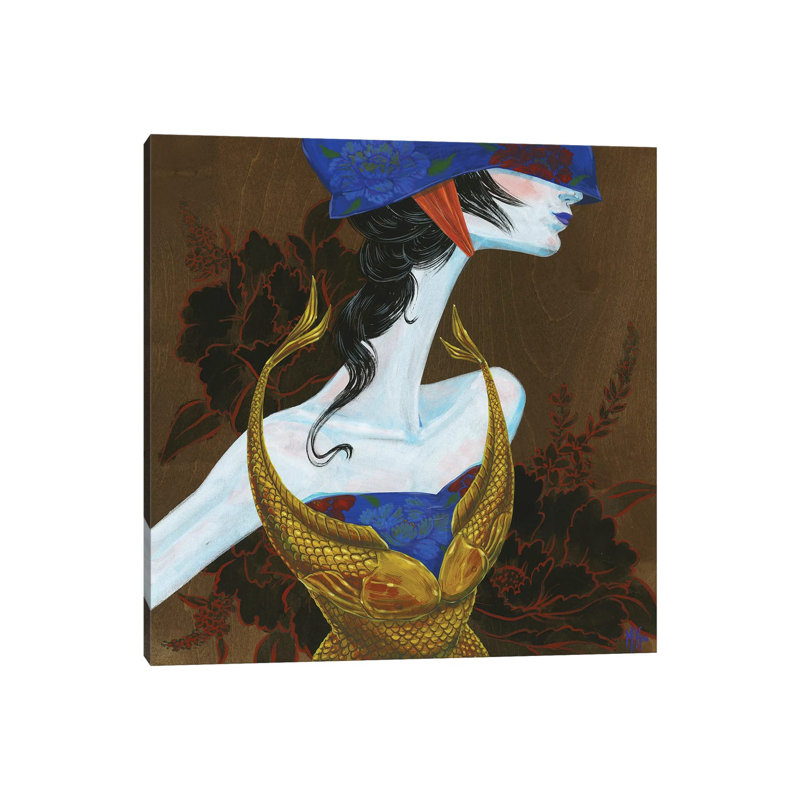 Peony Lady Fighter by Martin Hsu - Painting on Canvas, Wrapped Canvas, 66.04 cm H x 66.04 cm W x 3.175 cm D