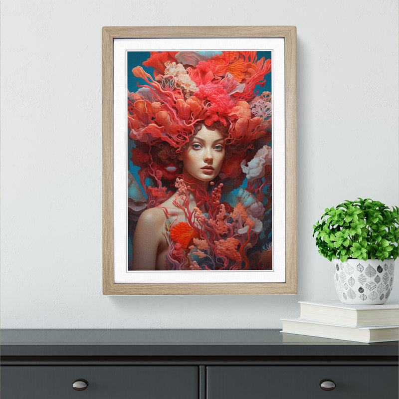 Single Picture Frame Print on Wood, 64cm H x 46cm W, Oak Framed