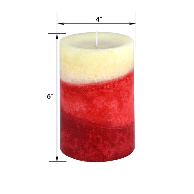 Lyr Apple Crisp Scented Pillar Candle, 1, 6" H x 4" W x 4" D