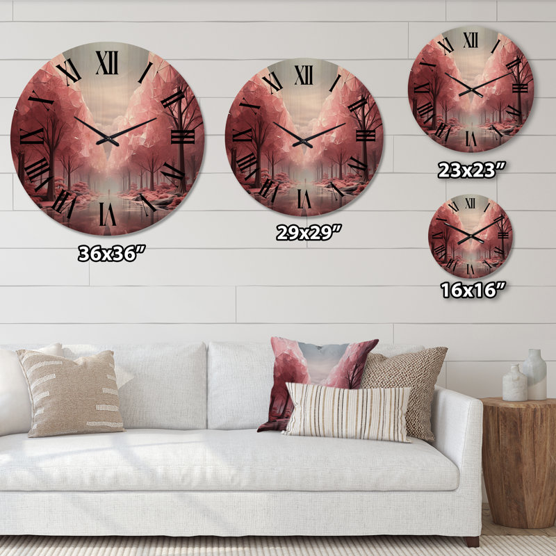 Horloge murale en bois massif Riveria, Très grand
