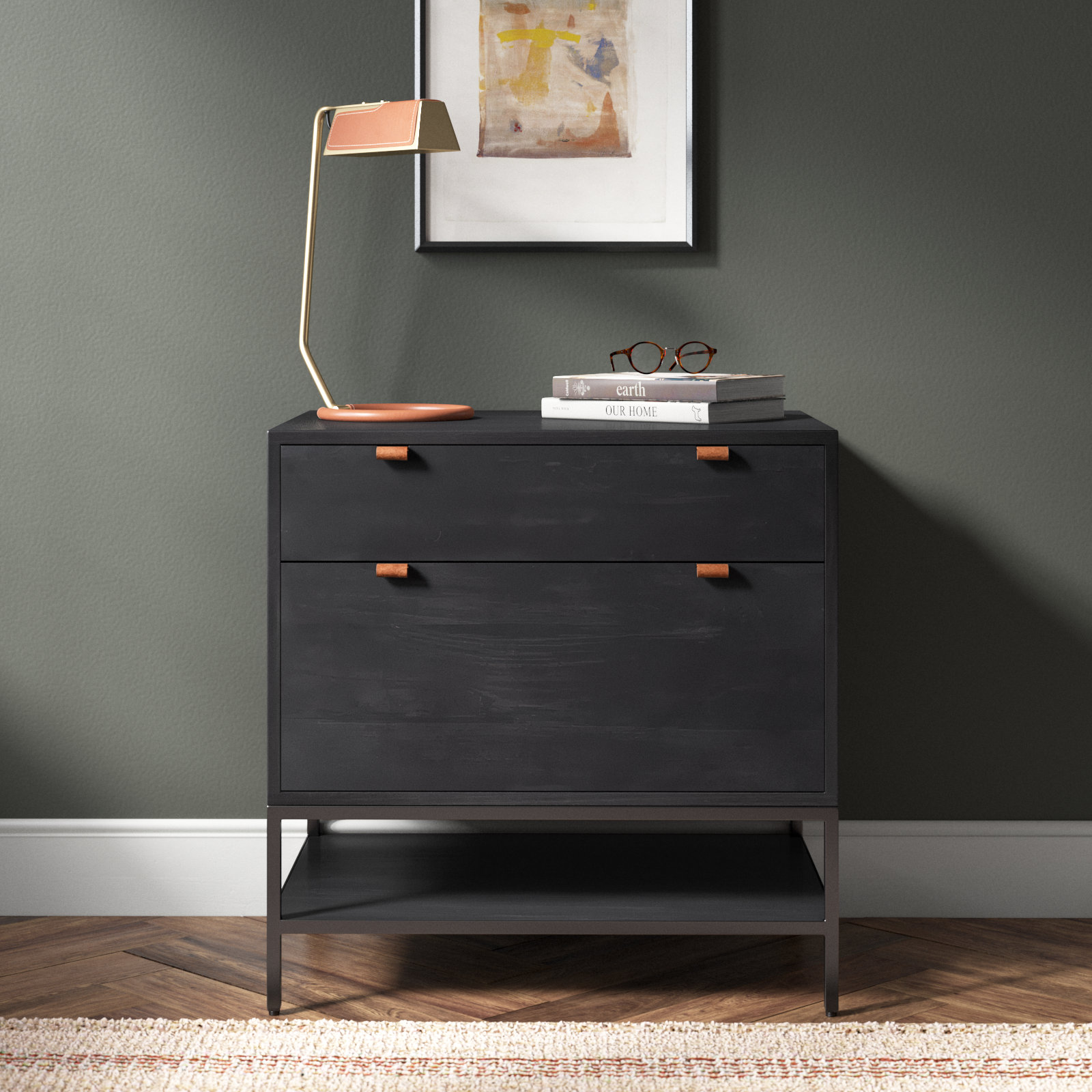 Loki 2 - Drawer Vertical File Cabinet, Black Wash Poplar