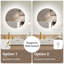 Miroir rond de salle de bain à DEL avec lumières, miroir de meuble-lavabo pour mur de salle de bain anti-buée, 3 couleurs à intensité variable-629423905