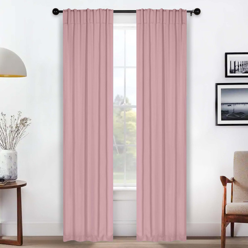 Rideaux obscurcissant et passe-tringle Levatt Classic, Craie mauve, L 26 po x L 84 po