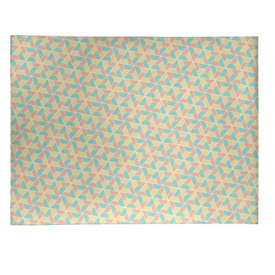 Tapis jaune/bleu clair/saumon trapézoïdals