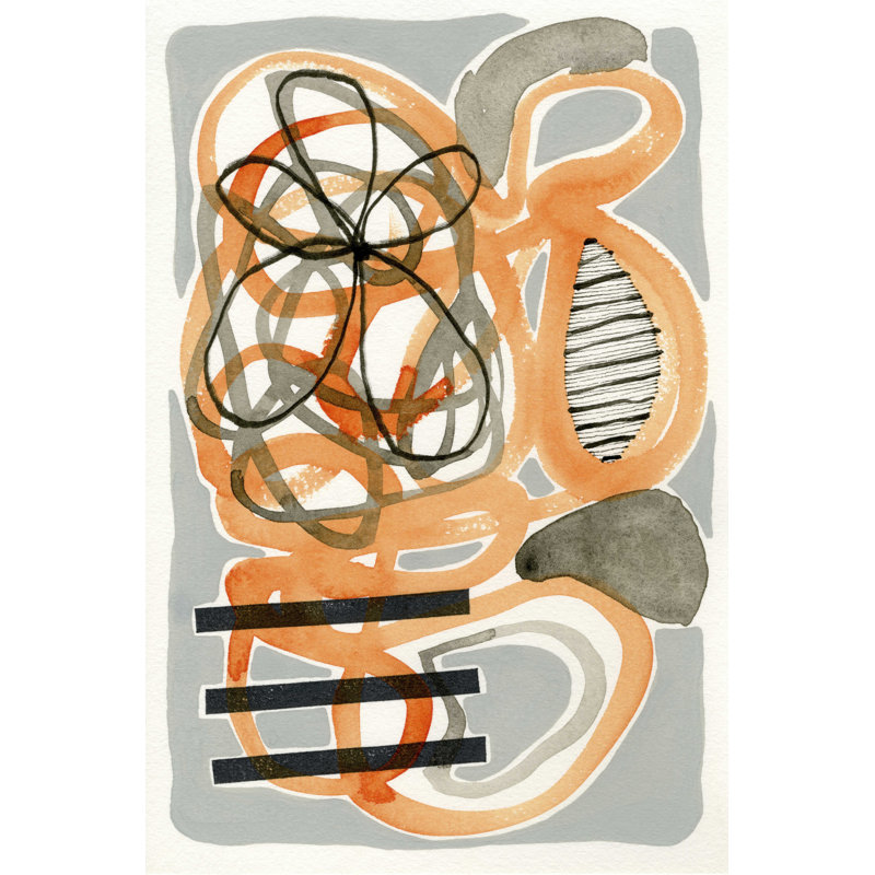 " Orange & Grey Scramble I ", 30" H x 20" W x 1.25" D