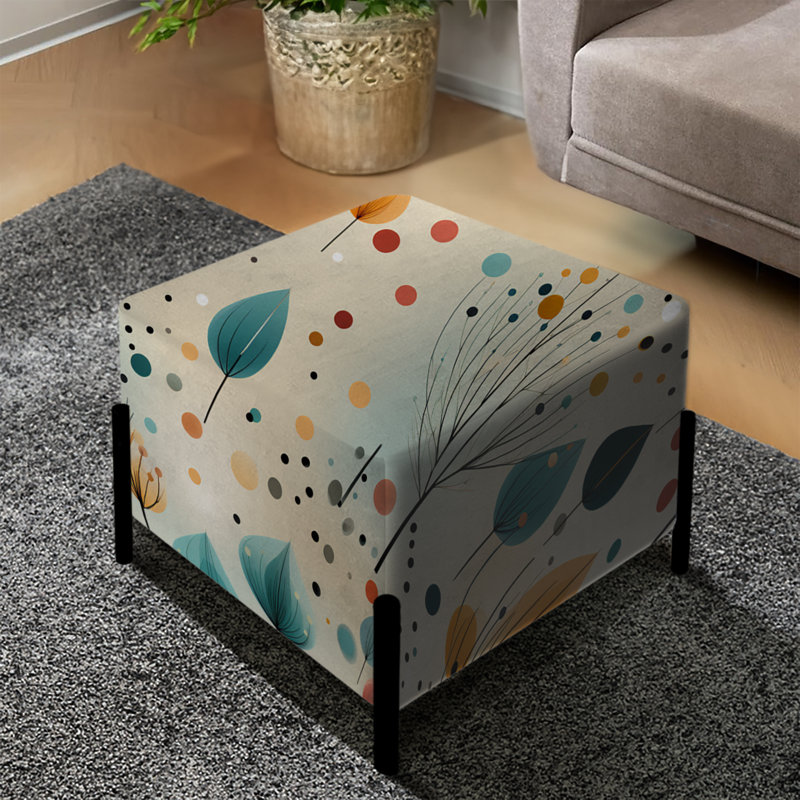 Motif de couleurs pastel - repose-pieds carré botanique