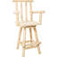 Fauteuil de café rustique pivotant à 360 degrés, bois de sapin, brun, accoudoirs et repose-pieds pour une atmosphère chaleureuse chaise de restaurant brun avec pivot, une expérience culinaire inoubliable-403981139