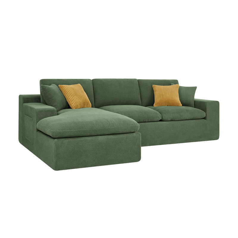 Fogshire Sectional, Left Hand Facing, Dark Green