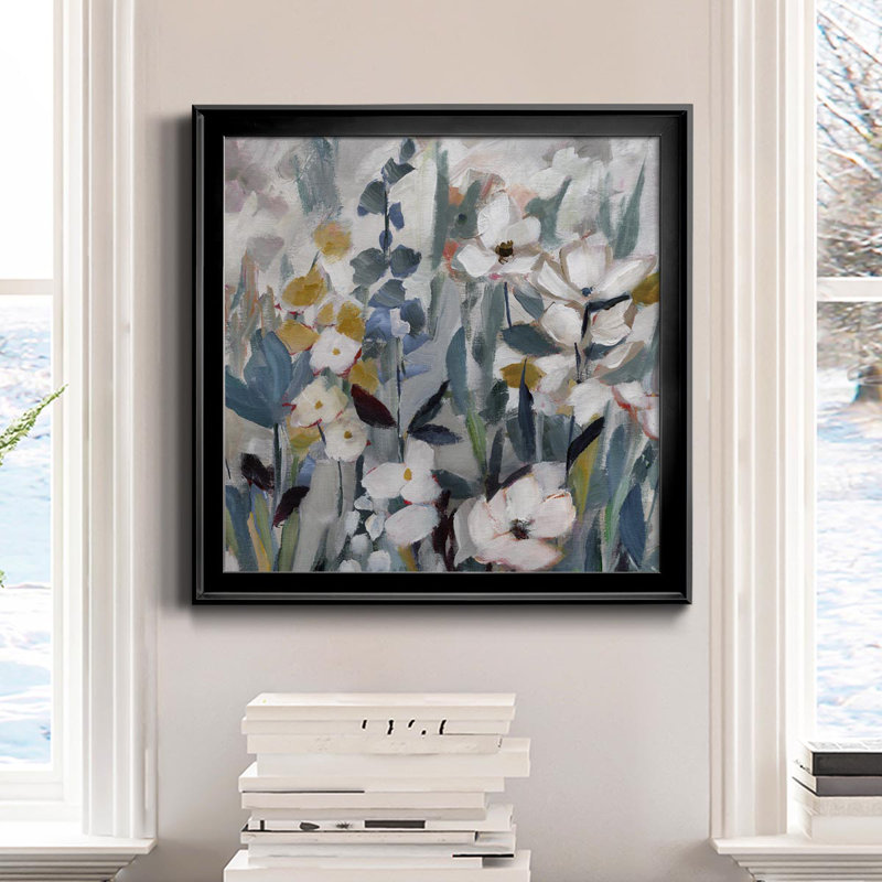 Happy Fields - Peinture sur toile encadrée, H 17,5 po x l 17,5 po x P 1,5 po, Noir
