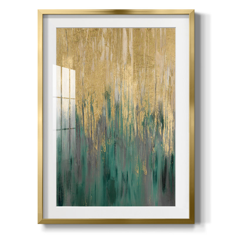 «Floating By I», reproduction encadrée, Blanc, Papier avec cadre doré
