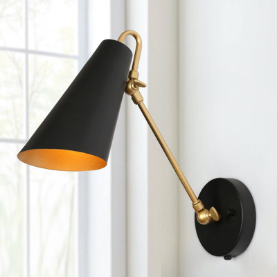Applique murale 1 lumière noire / dorée