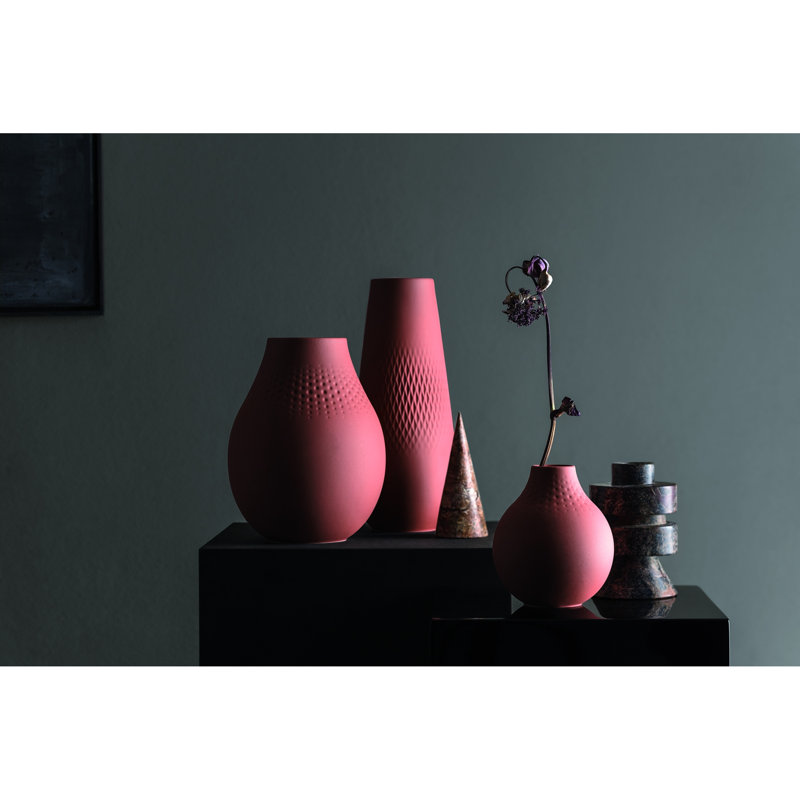 Vase de table Procelain, H 4,75 po x l 4,5 po x P 4,5 po, Noir mat