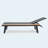 Waterloo Outdoor Chaise Lounge With Attached Wood-Grain Side Table Aluminum Mesh Adjustable 5-Position Patio Pool Recliner 1PC