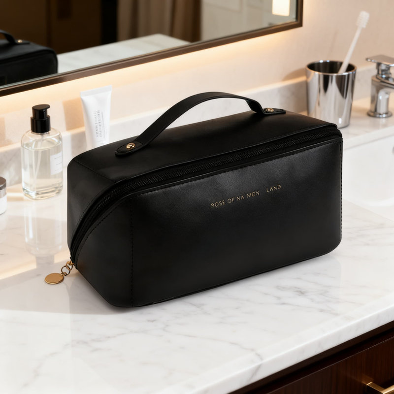 Trousse de maquillage stylisée Ins Fashion, Noir