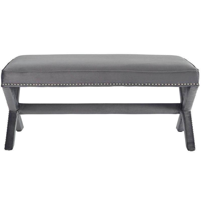 Banc rembourré Rivet, Gris