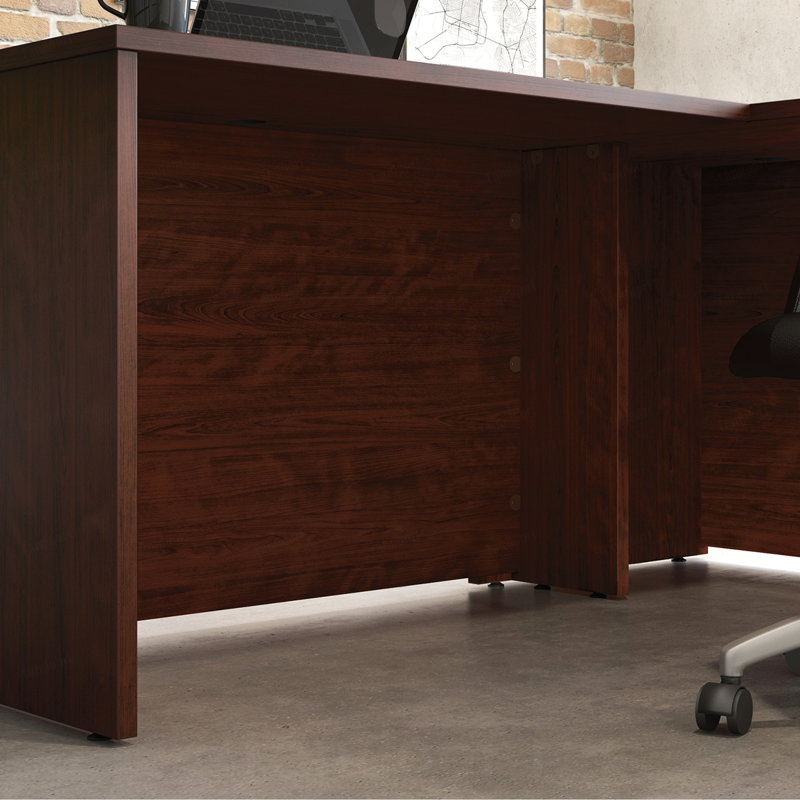 Ensemble bureau d'angle Bowfront Executive, fini rouge