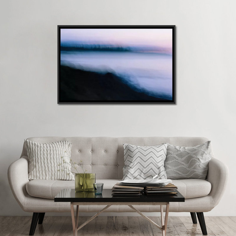 «By the Sea», impression sur toile, H 18 po x l 26 po x P 1,5 po, Toile avec cadre noir, Pas de tapis
