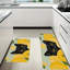 Tapis de cuisine noir à motif de citronniers à motif citron noir, paquet de 2 jaune-vert