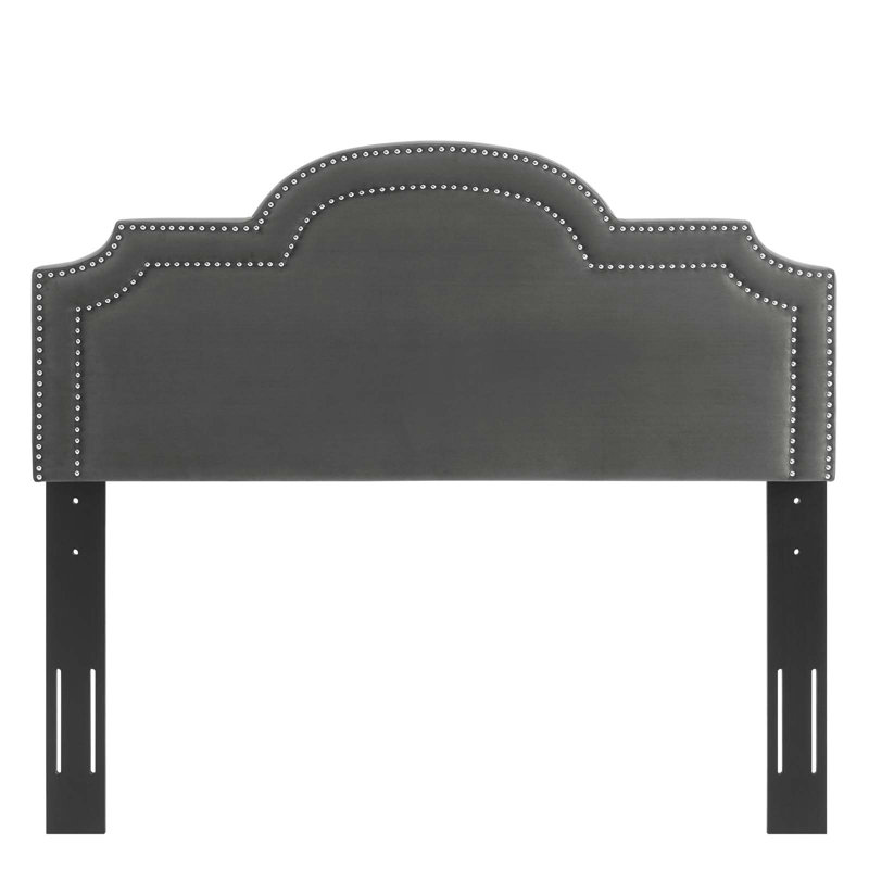 Tête de lit en velours Belinda par Modway, Simple, Gris anthracite