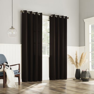 Gheorghi Magnetic Closure Room Darkening Grommet Curtain Panel Pair