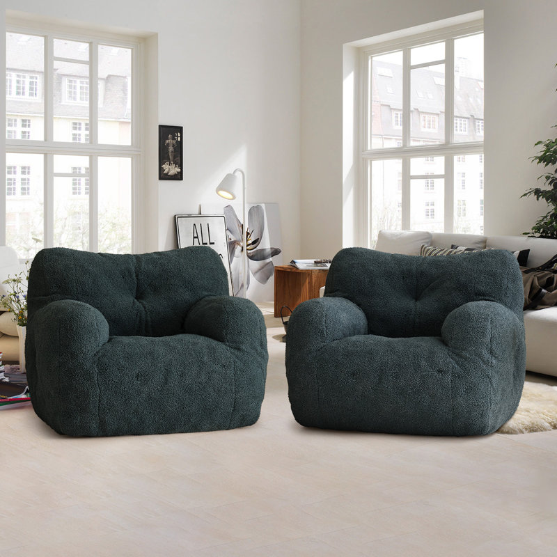 Fauteuil à billes Compression, Ours en peluche vert