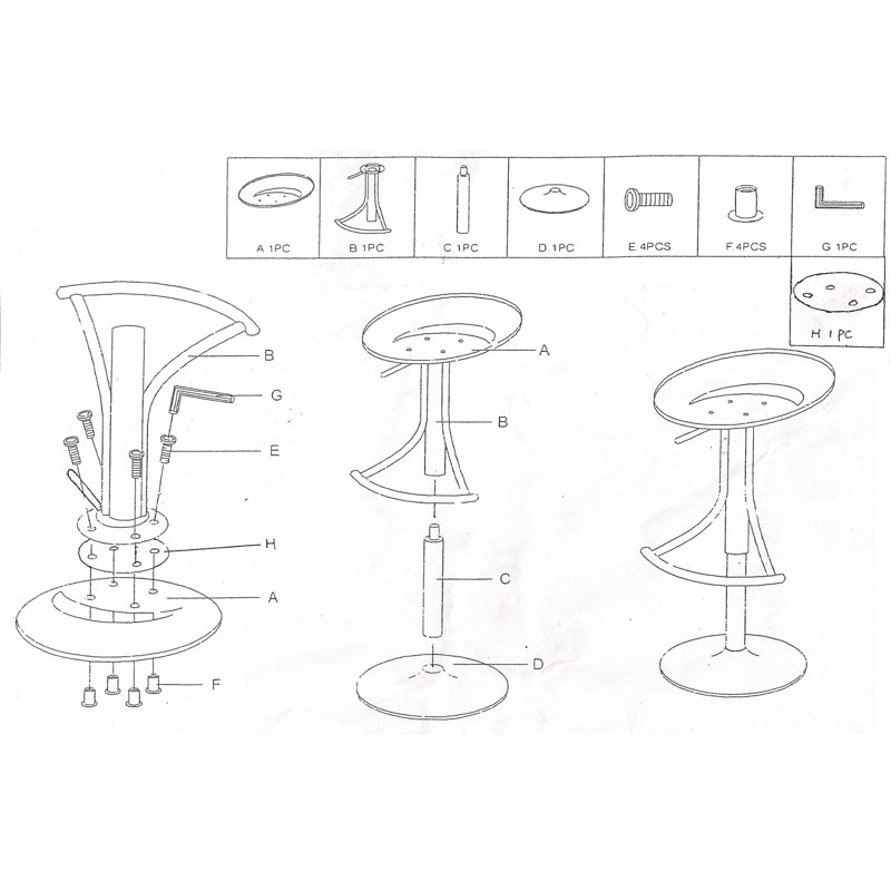Tucker Swivel Adjustable Height Counter Stool, Red