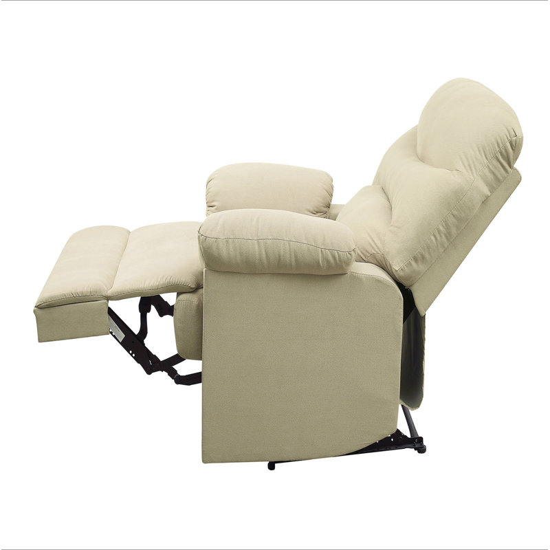 Arcadia Beige Microfiber Motion Recliner, Beige Microfiber/Microsuede