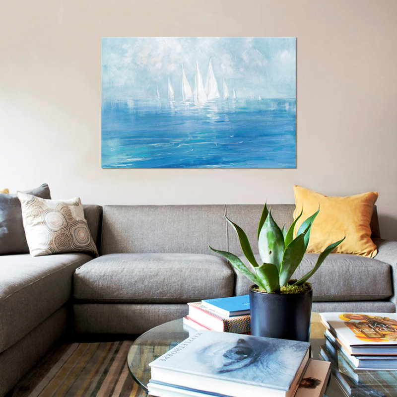 « set voile », impression sur toile, H 12 po x l 18 po x P 1,5 po, Pas de tapis, Toile tendue