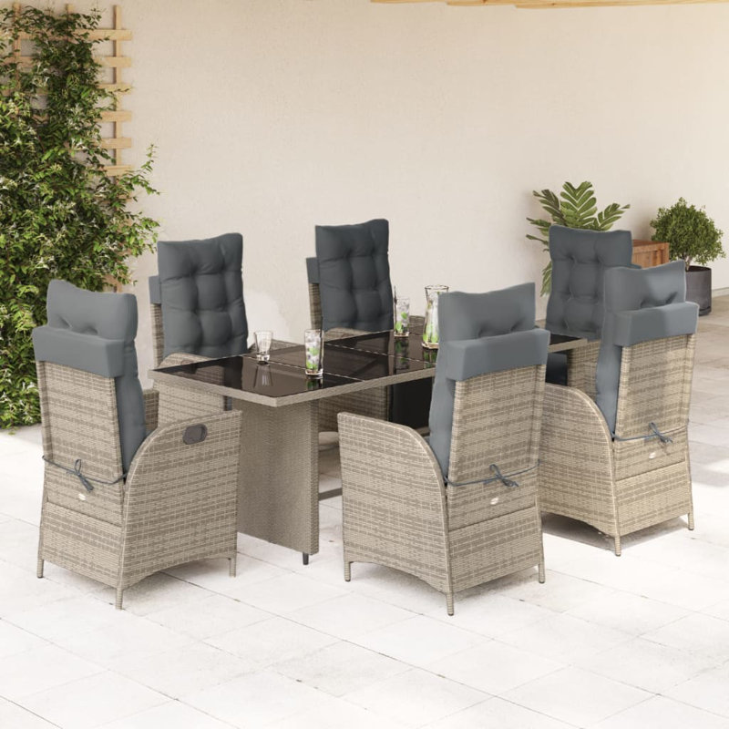 Ensemble repas avec coussins Hokku Designs, Gris, Gris, 6