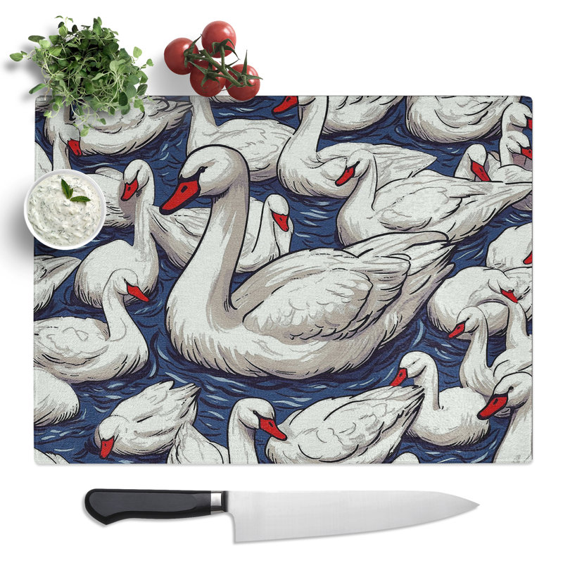 Swan Vol.2  Glass Chopping Board