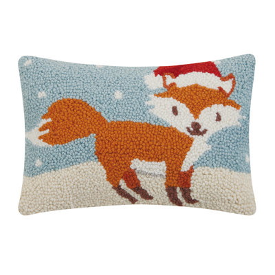 Holiday Fox Petite Size Wool Hook Pillow