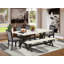 L'ensemble de table de cuisine 6 pièces contient une table de salle à manger rectangulaire et 4 chaises Parson en tissu de lin gris foncé Gotham avec un banc, finition noire brossée-972106960-972106974-996214678