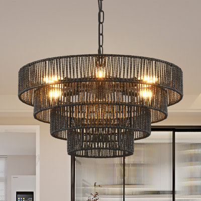 Lustre rond 6 niveaux Farmhouse