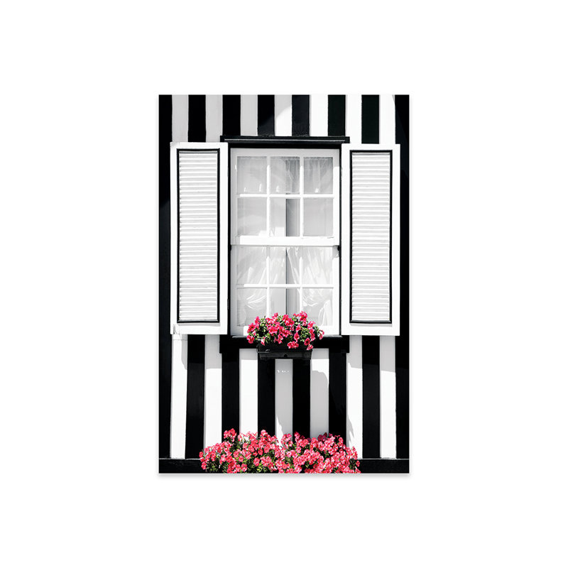 " Black and White Striped Window " Print