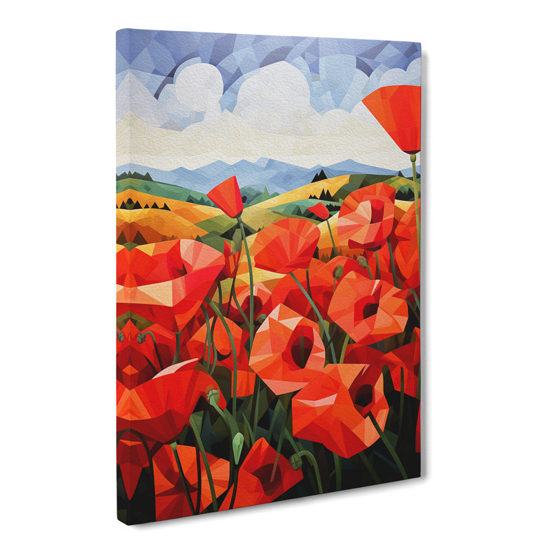 Poppy Field Constructivism - Wrapped Canvas, 60cm H x 40cm W x 3cm D