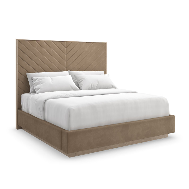 Meet U In The Middle Upholstered Bed, King, Brown