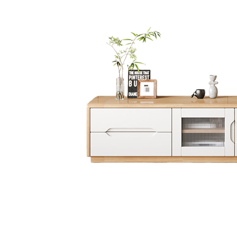 Damore, Bois naturel / blanc, H 16,53 po x l 94,48 po x P 15,74 po
