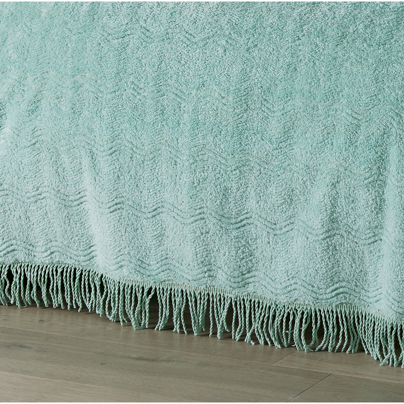 Geneva Cotton Solid Colour Bedspread, Antique Green, King